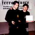 Il M&deg; Giuseppe Giosu&egrave; con Guro Nino Pilla, dall'Australia, Guro di Kali Escrima ed allievo diretto di Dan Inosanto