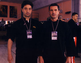 Si Fu Giuseppe Giosuè con il Maestro Marcello Cola, da San Francisco, uno dei più grandi esponenti del Kung Fu nel Mondo